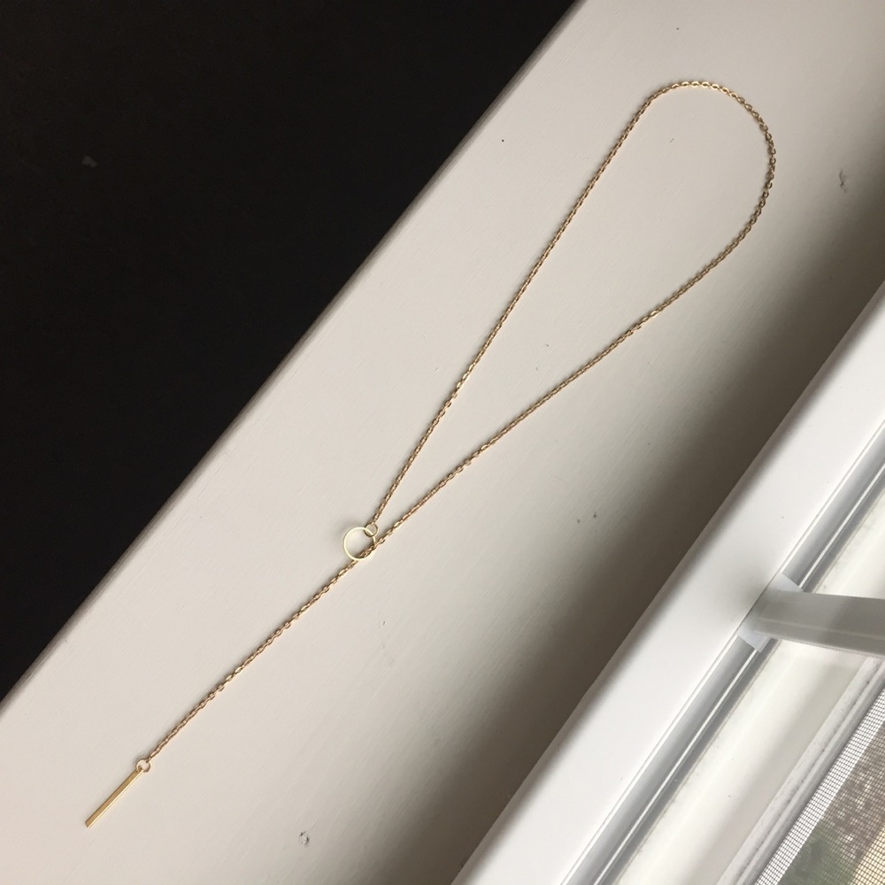 🔴𝟭𝟬/$𝟮𝟱🔴NEW Gold Bar Delicate Drop Necklace - Picture 7 of 12